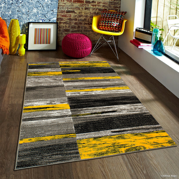 Williston Temescal Abstract Yellow Area Rug & Reviews Wayfair